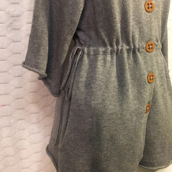 Anthro Sparrow Grey Sweater with Zipper Hoodie S - Picture 6 of 9